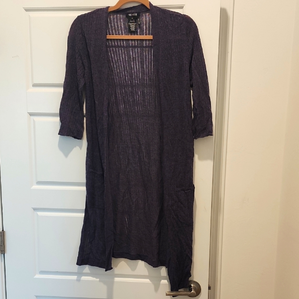 Nic & Zoe Women's Navy lightweight Cardigan Sweater Size small